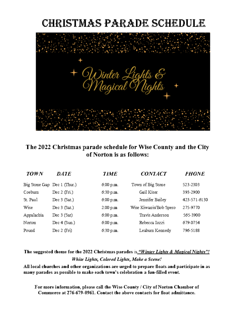 Wise County Christmas Parade Schedule Visit Wise County VA